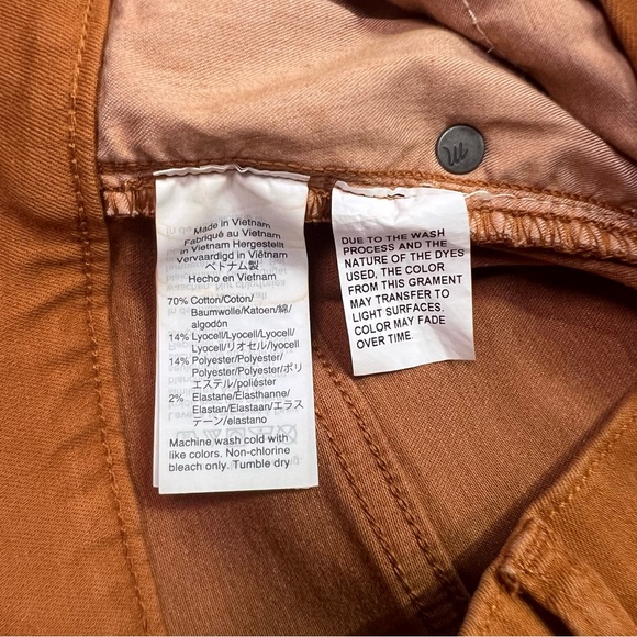 Madewell 9" Mid-Rise Skinny Jeans Button-Front Edition - burnt sienna, size 30T - Picture 7 of 15